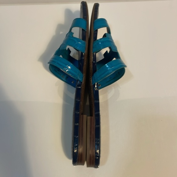 Sam Edelman EUC! BAY SLIDE SANDAL. Crocodile embossed slide in blue. - Picture 6 of 14